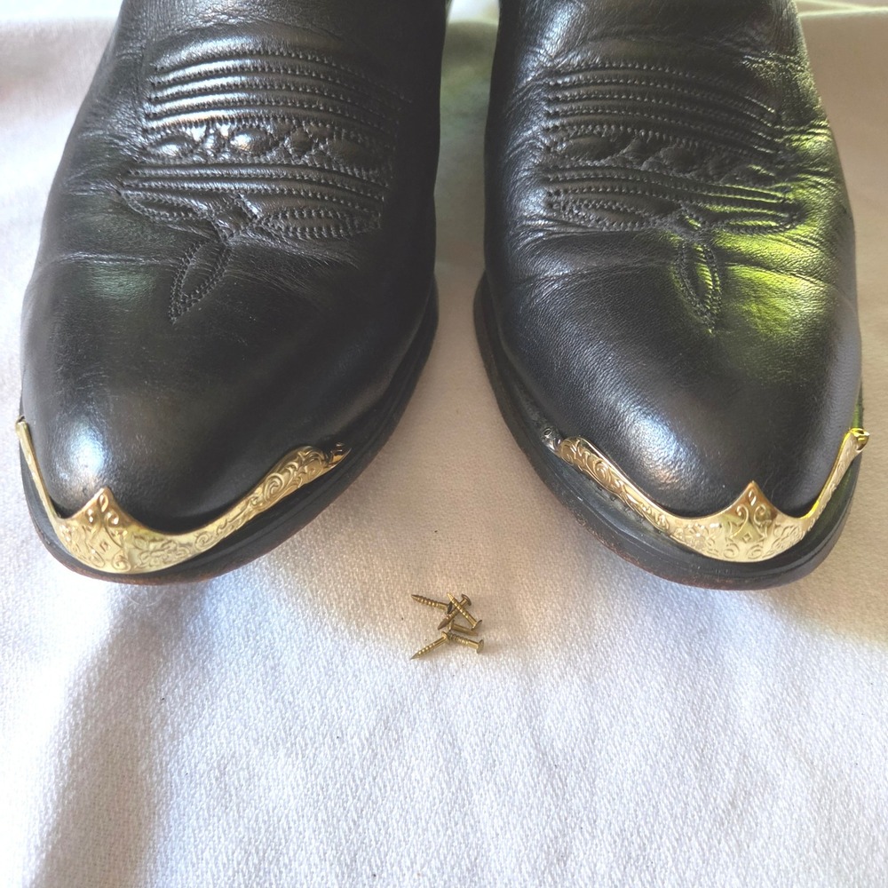 Laredo Western Cowboy Boots Mens 8D Black Excellent Leather Pointed/Almond Toe - Picture 8 of 12